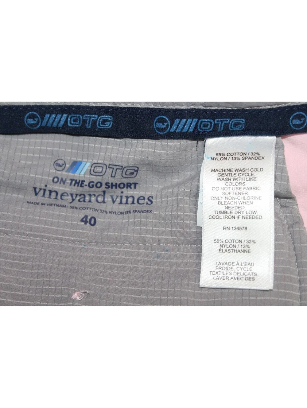 Vineyard Vines On-The-Go Shorts Men's 40 Pink Performance Golf Chino Flat Front